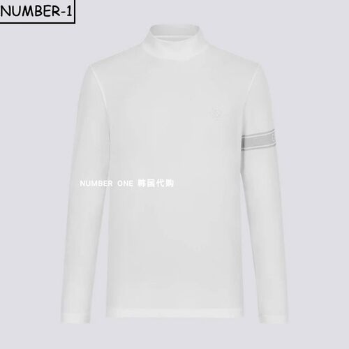 韩国代购GFORE高尔夫球服26年男款秋季时尚纯色半领弹力长袖上衣