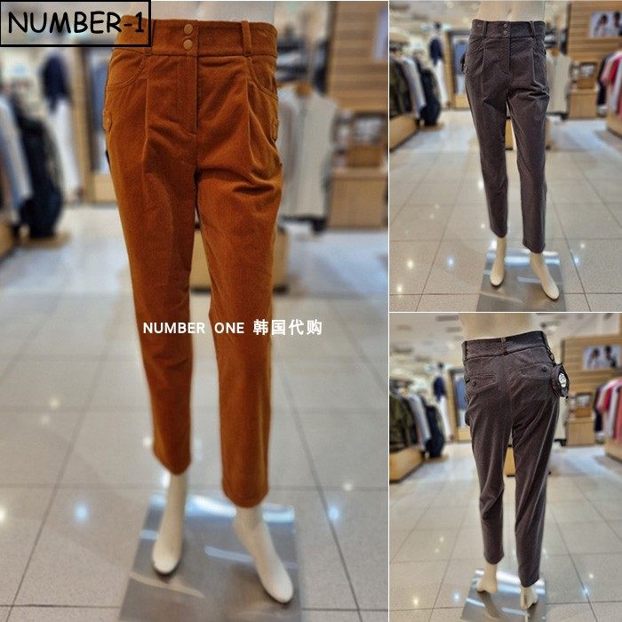 韩国代购pearly gates高尔夫球服25年女冬可拆卸球盒灯芯绒运动裤