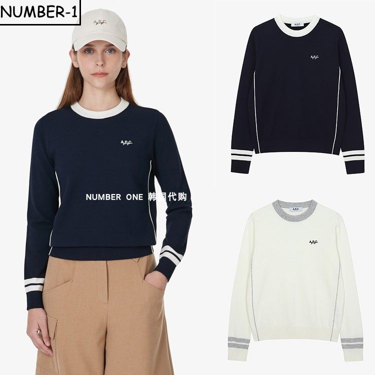 韩国代购APC高尔夫球服25年女款冬季保暖亲肤户外运动圆领上衣