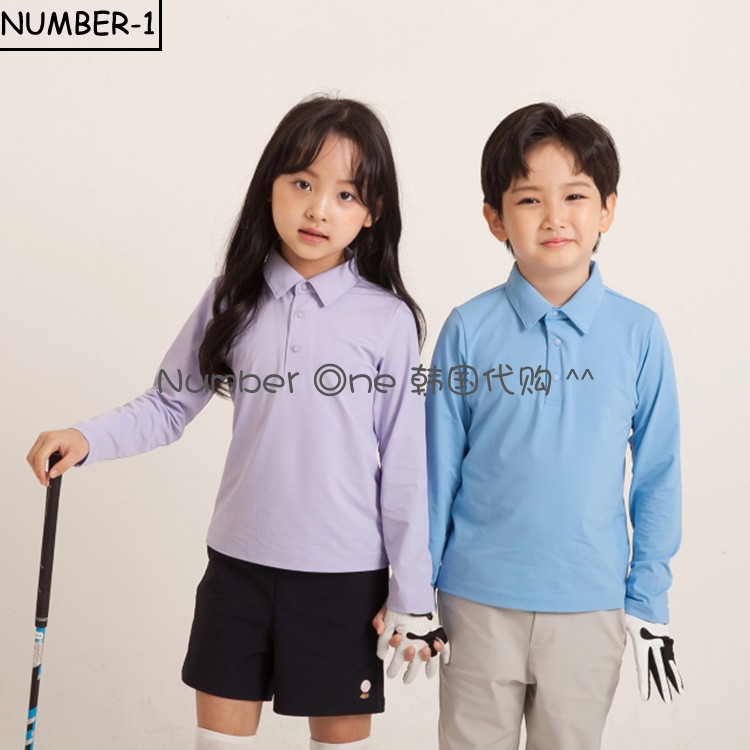 韩国代购gentle green高尔夫球服23年男童女童防紫外线长袖T恤