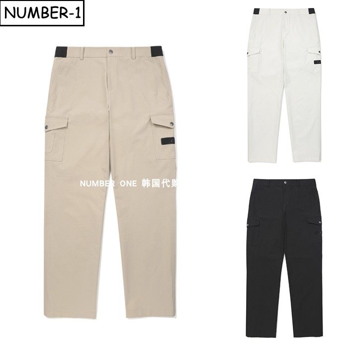 韩国代购malbon高尔夫球服26年男春纯色徽标侧口袋工装裤运动长裤