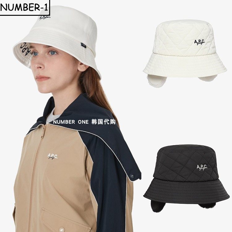 韩国代购APC高尔夫球帽25年女款冬季加厚保暖护耳渔夫帽球帽