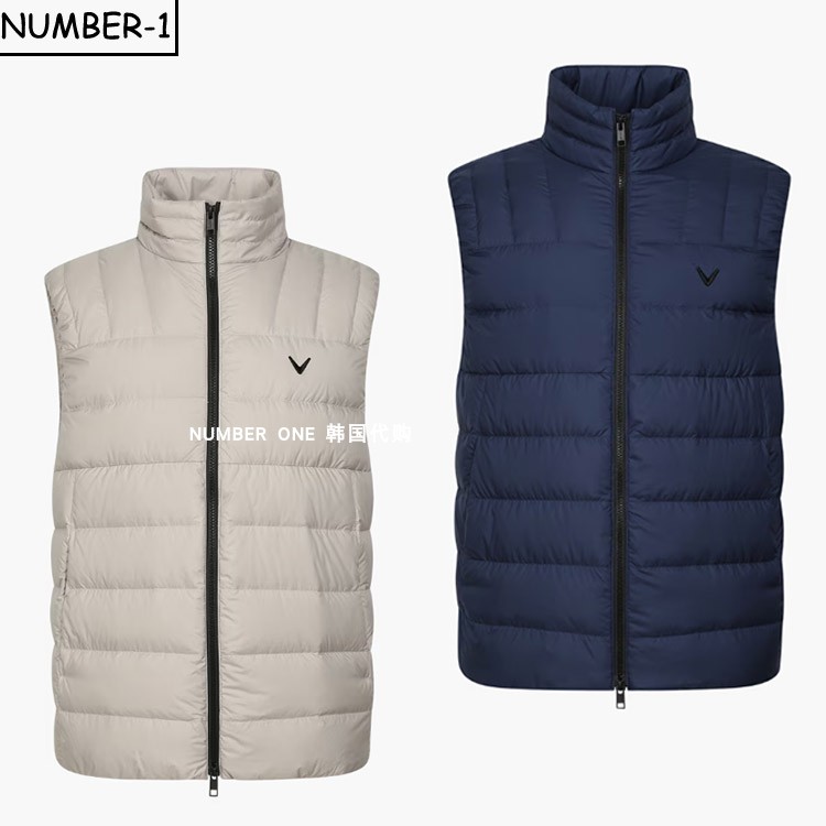 韩国代购CALLAWAY高尔夫球服25年男款冬季加厚防风保暖拉链马甲