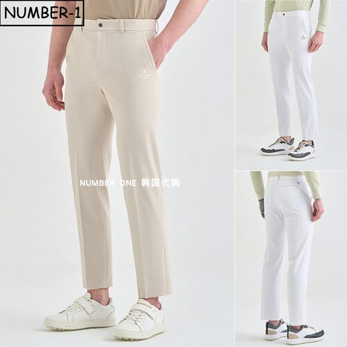 韩国代购高尔夫球服26年男春夏纯色刻字徽标侧口袋运动裤休闲长裤