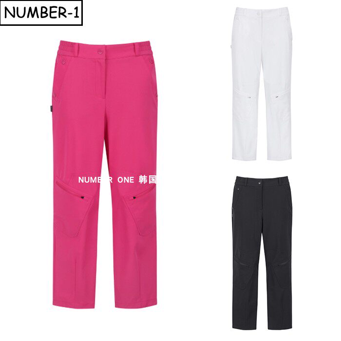 韩国代购pearly gates高尔夫球服26年女春季纯色徽标侧口袋慢跑裤