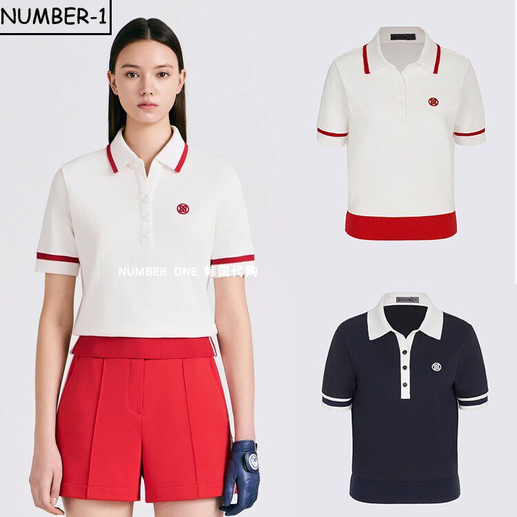 韩国代购GFORE高尔夫球服26年女夏透气柔软时尚polo短袖上衣