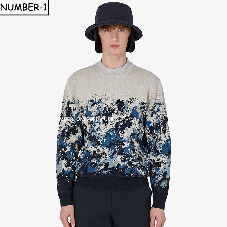 韩国代购APC高尔夫球服25年男秋冬保暖舒适时尚个性圆领长袖上衣