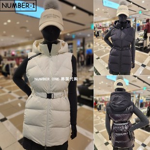 连帽腰带鹅绒无袖 bunny高尔夫球服25年女冬季 背心 master 韩国代购