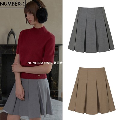 过季折扣韩国代购PLAYBOO高尔夫球服女秋冬柔软舒适纯色百褶短裙