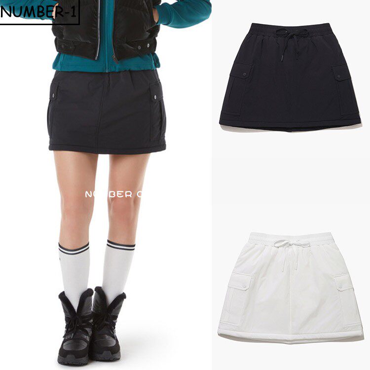 折扣韩国代购LE COQ高尔夫球服女冬简约纯色加厚保暖休闲半身短裙