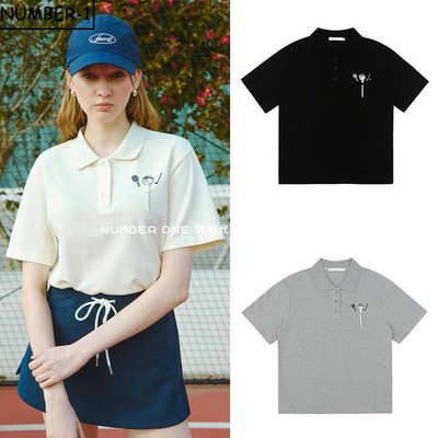 韩国代购pivvee高尔夫球服25年女夏柔软亲肤时尚户外运动半袖T恤