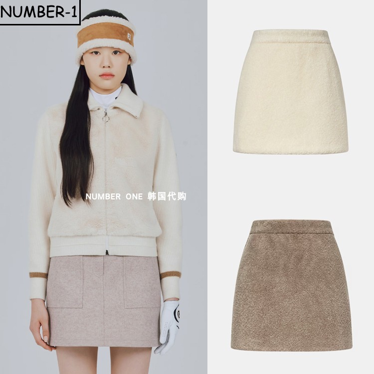 韩国代购FJ高尔夫球服25年女款冬季加厚保暖纯色半身短裙