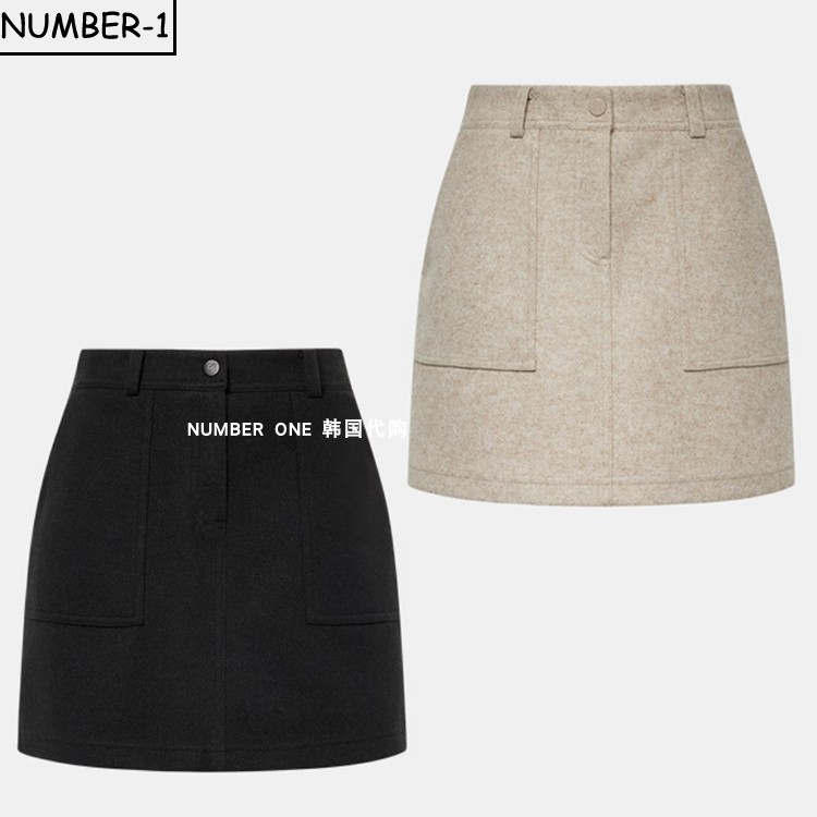 韩国代购FJ高尔夫球服25年女款冬季纯色加厚保暖运动百搭半身短裙