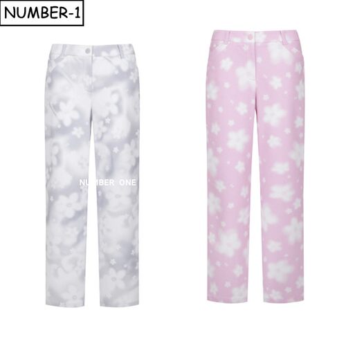 韩国代购pearly gates高尔夫球服26年女春季花卉图案侧口袋休闲裤