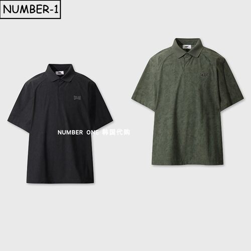 韩国代购waac高尔夫球服26年男夏徽标图案纽扣翻领短袖T恤polo衫