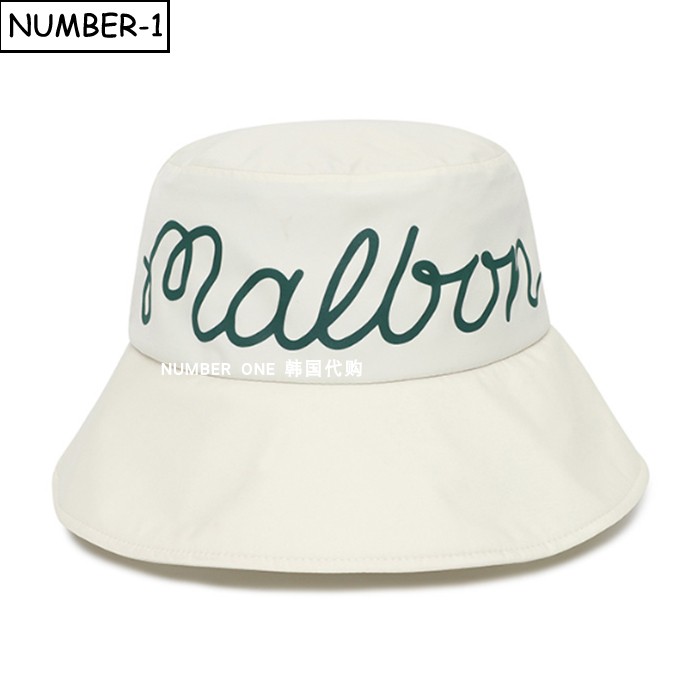 韩国代购malbon高尔夫球帽25年女四季纯色徽标图案柔软抽绳休闲帽