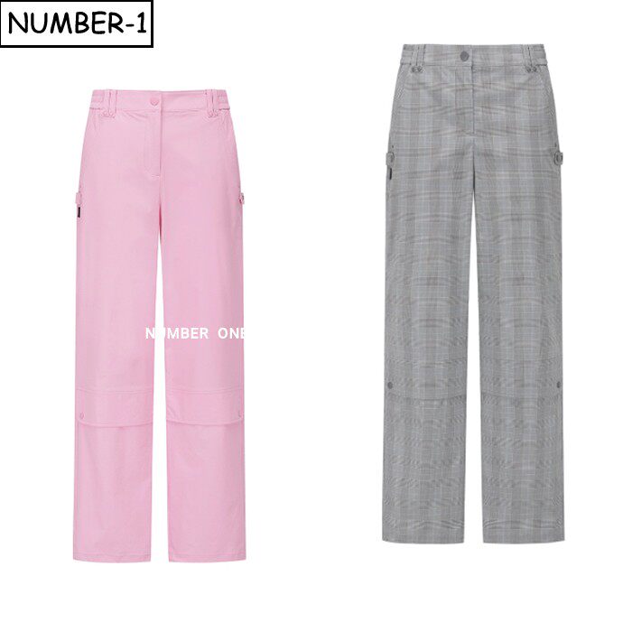 韩国代购pearly gates高尔夫球服26年女春季纯色徽标侧口袋慢跑裤