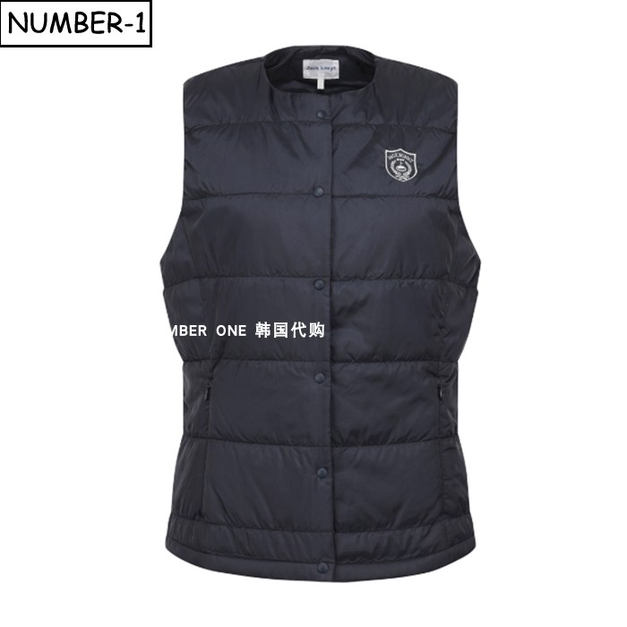 韩国代购pearly gates高尔夫球服25年女冬季拉链口袋无袖衬垫背心