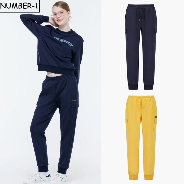 韩国代购LE COQ高尔夫球服25年女款秋冬加厚保暖纯色百搭束脚长裤