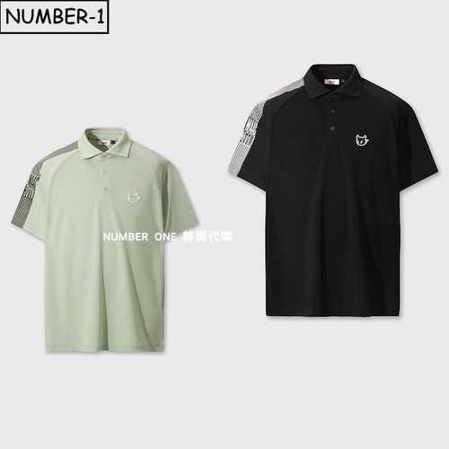 韩国代购waac高尔夫球服26年男夏徽标纽扣翻领凉感短袖T恤polo衫