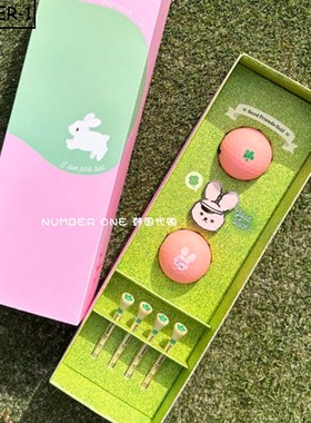 韩国代购goodfriends高尔夫球24年男女卡通小兔练习球马克套装