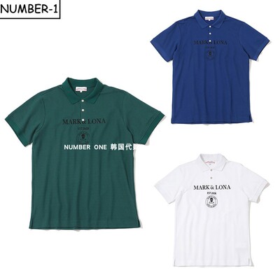 韩国代购MARK LONA高尔夫球服26年男款春夏时尚字母翻领短袖上衣