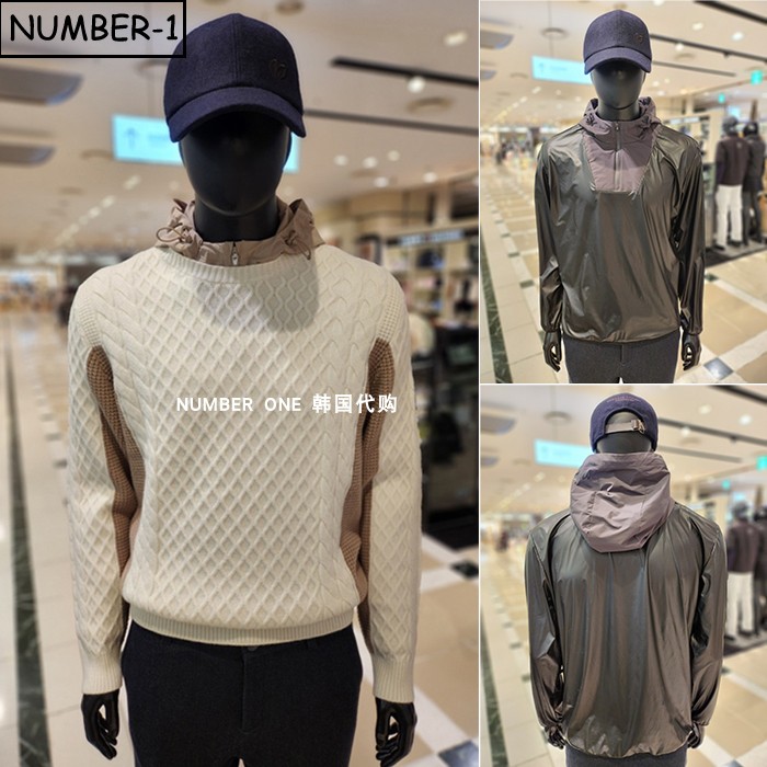 韩国代购master bunny高尔夫球服25年男冬羊毛连帽长袖针织衫上衣
