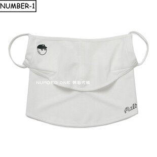 韩国代购malbon高尔夫面罩25年女夏纯色徽标图案黏贴凉感防晒面罩