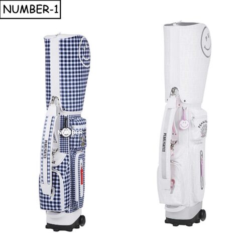 韩国代购pearly gates高尔夫球包26年女春微笑徽标拉杆滑轮球童包