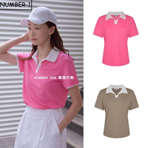 韩国代购MONDAY FLOW高尔夫球服26年女秋季纯色透气轻质半袖上衣