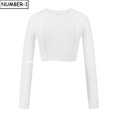 韩国代购malbon高尔夫球服26年女春短款纯色徽标圆领长袖打底上衣