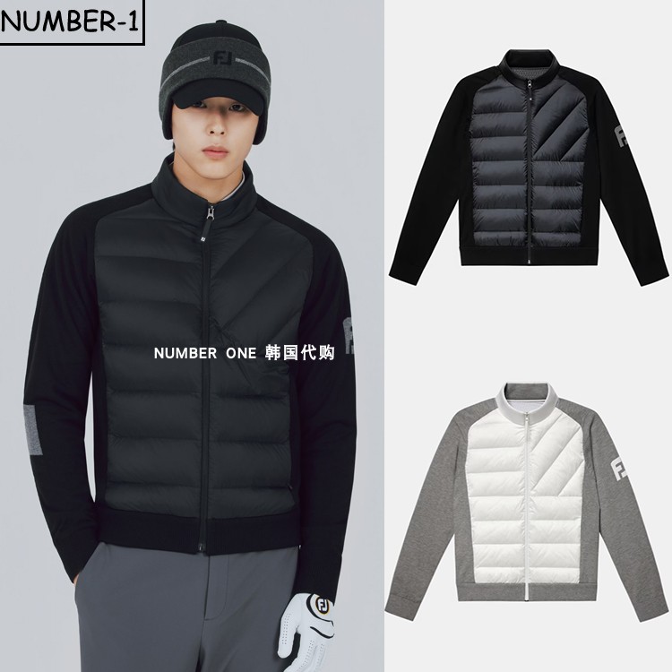 韩国代购FJ高尔夫球服25年男款冬季加厚保暖轻质羽绒拉链外套