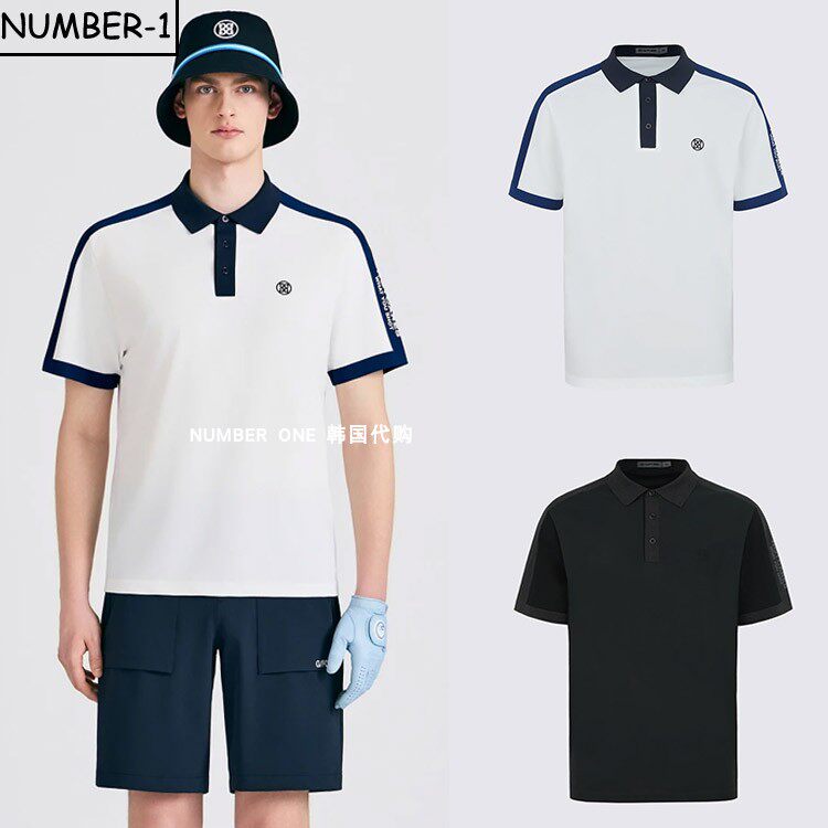 韩国代购GFORE高尔夫球服26年男款夏季时尚拼色舒适运动翻领polo