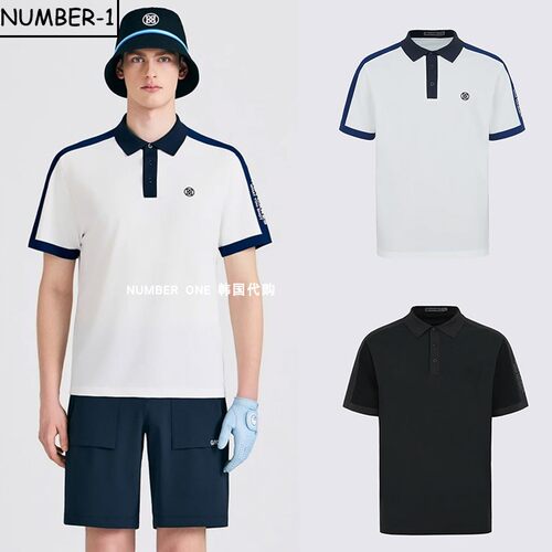 韩国代购GFORE高尔夫球服26年男款夏季时尚拼色舒适运动翻领polo