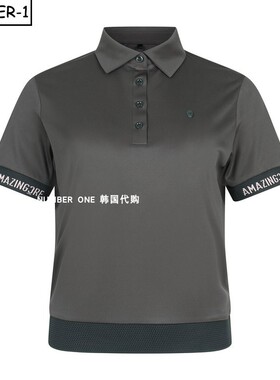 韩国代购amazingcre高尔夫球服26年女款春夏吸汗柔软纯色polo上衣