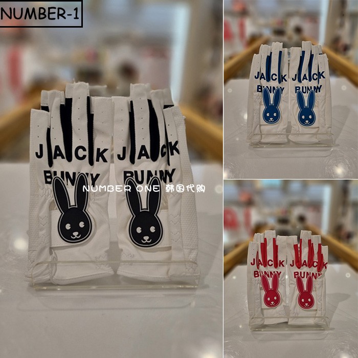 韩国代购pearly gates高尔夫手套25年女春季兔子图案露指双手手套