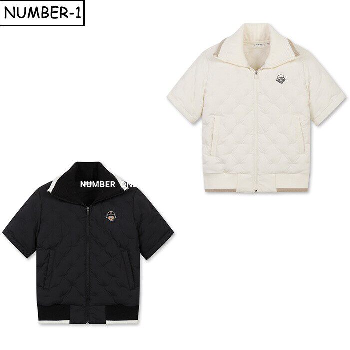 韩国代购golden bear高尔夫球服25年女冬徽标口袋拉链翻领短上衣