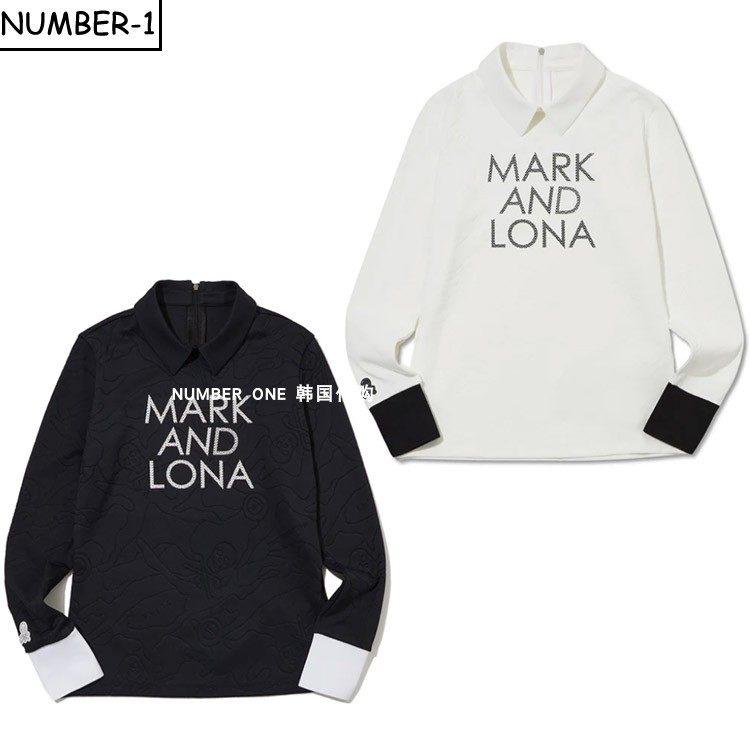 韩国代购MARK LONA高尔夫球服25年女款冬季时尚字母保暖长袖上衣