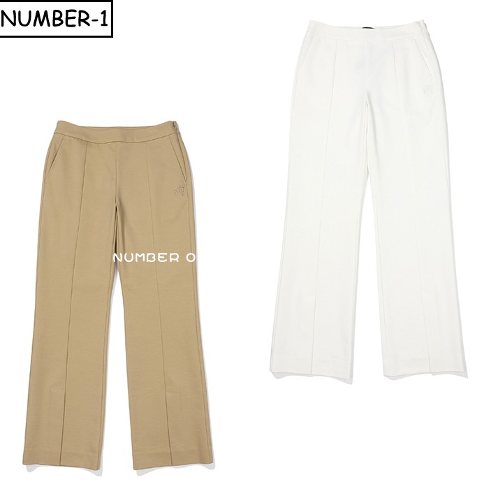 折扣款 韩国代购malbon高尔夫球服23年女秋纯色侧拉链微喇裤长裤