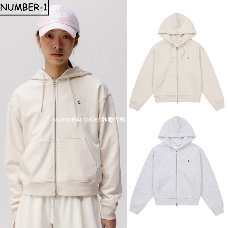 韩国代购CLOVE高尔夫球服24年女春弹力柔软纯色拉链休闲连帽外套