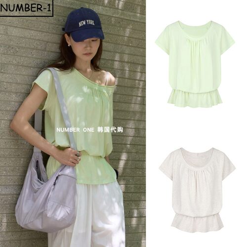 韩国代购MONDAY FLOW高尔夫球服26年女款秋季时尚纯色半袖上衣
