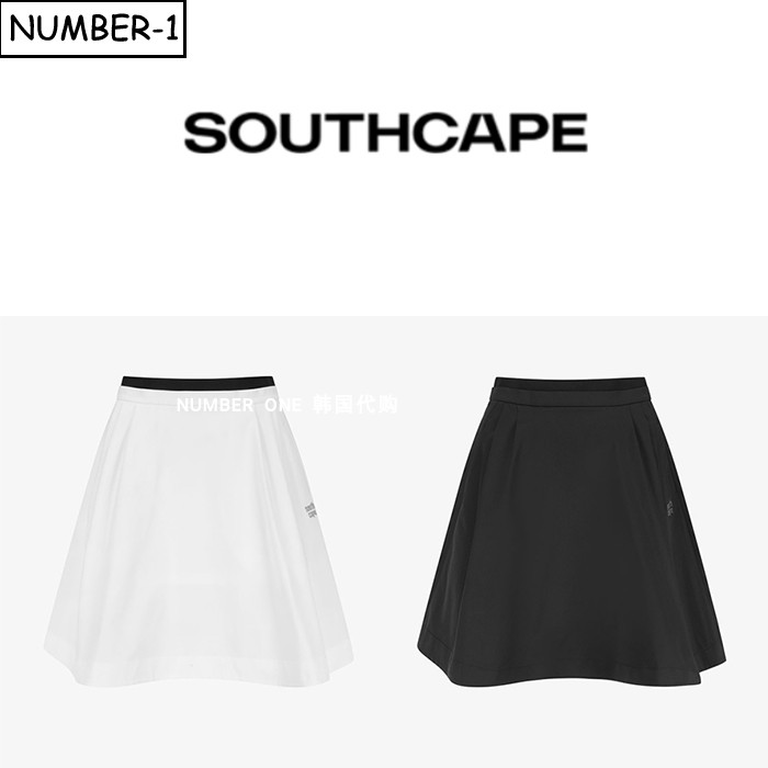 韩国代购southcape高尔夫球服26年女夏纯色徽标口袋后拉链半身裙