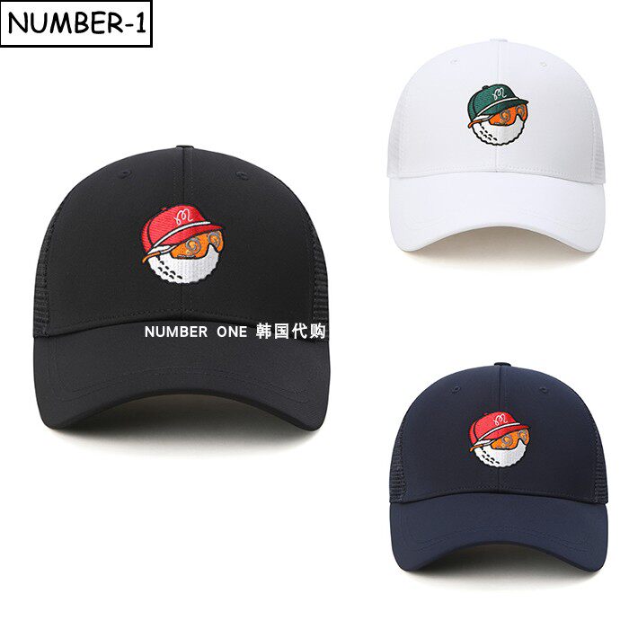 韩国代购malbon高尔夫球帽26年男女春纯色徽标图案网眼运动帽球帽