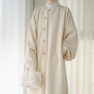 明制早春对襟羊毛长袄华冕汉家原创汉服保暖日常通勤汉元素长大衣