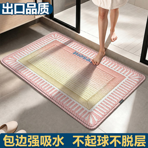 卫生间吸水地垫浴室防滑脚垫硅藻泥厕所门垫2026新款高级感地毯