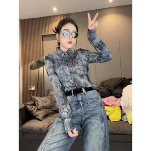 上衣潮 网红爆款 设计感POLO领植绒衬衫 女2025早春新款 显瘦洋气长袖