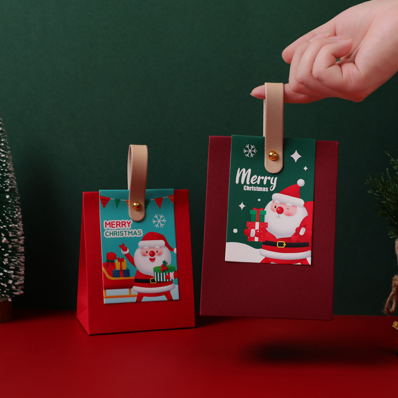 2024新款皮提手纸盒空盒圣诞节平安夜糖果礼物包装盒子现货