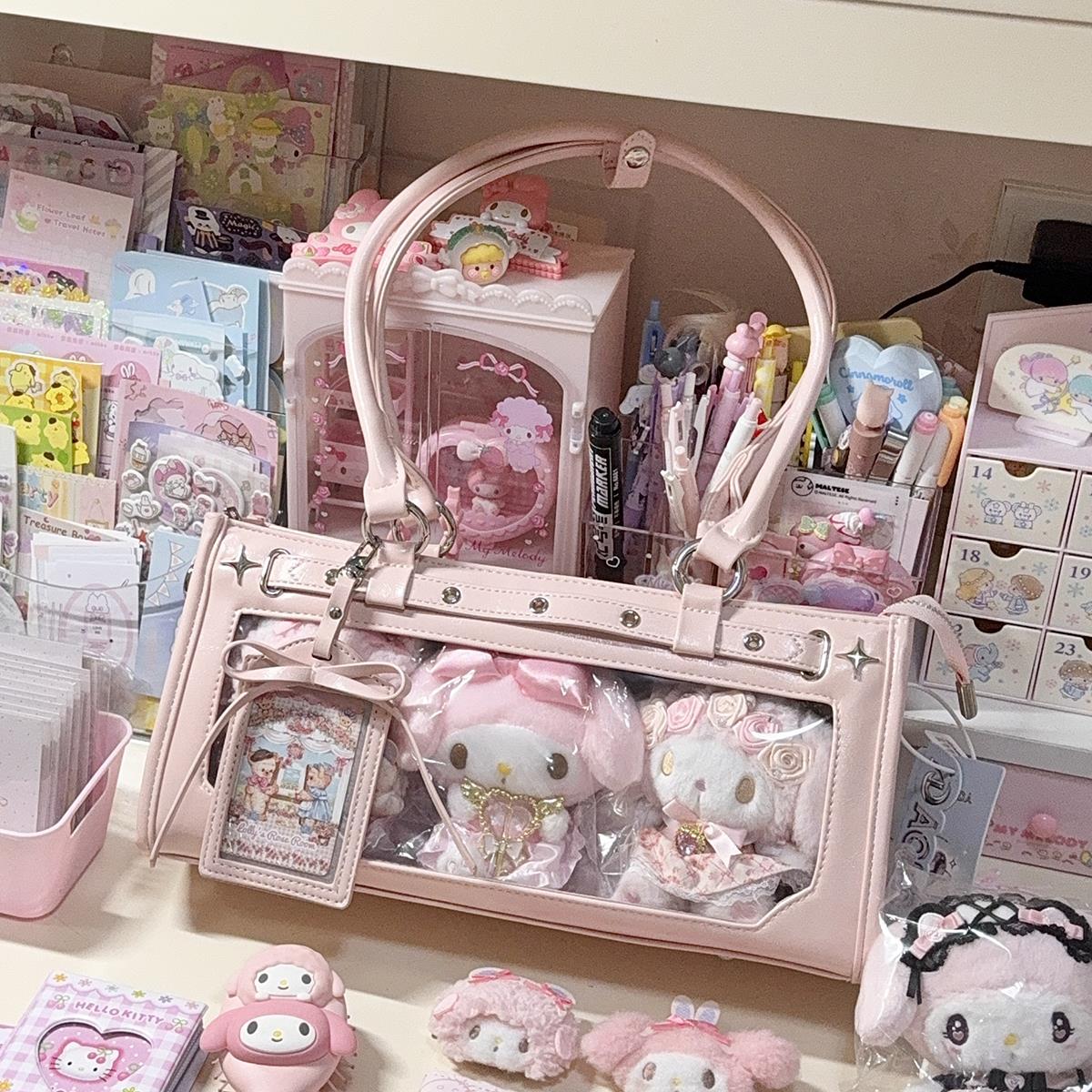 AORDA 高颜值日常通勤追星痛包女生单肩斜挎二次元小型娃娃展示包