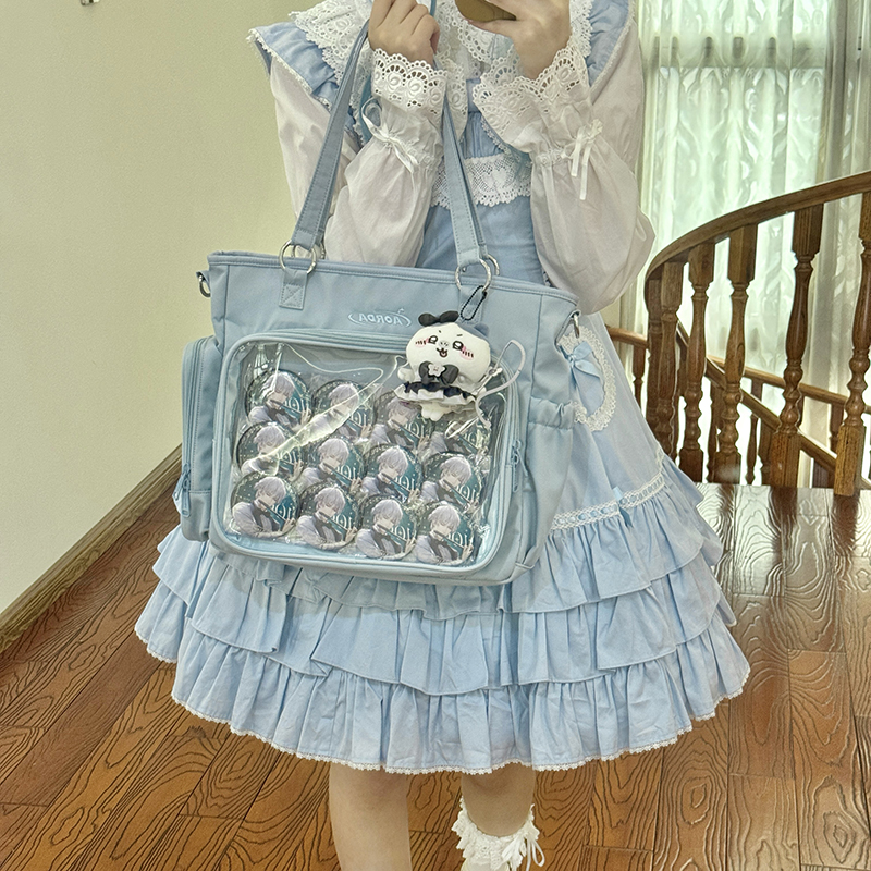 AORDA 日系痛包双肩斜挎大容量扎包二次元三用单肩棉花娃娃外出包