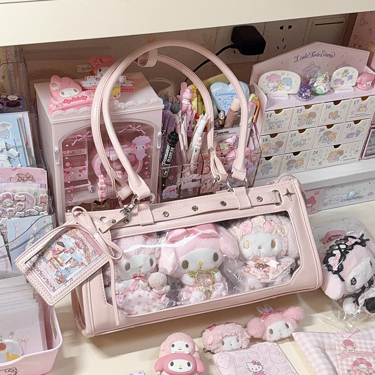 AORDA 二次元通勤手提痛包女生单肩斜挎小食量吧唧棉花娃娃外出包